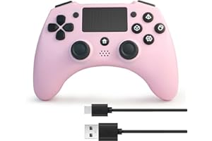 DYONDER Controller wireless compatibile con PS4/Slim/Pro/PC con sensore di movimento a 6 assi, controller PS4 per bambini e adulti (ROSA)