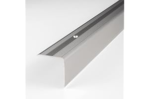 PROVISTON | Nez de marche | Alu | Couleur Argent | Largeur 30 mm | Hauteur 32 mm | Longueur 1000 mm | Nez de marche à visser | Nez de marche escalier | Cornière alu | 1 pièce