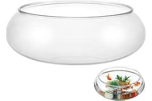 VEEMOON 9.51x9.51x3.93in Vase pour Aquarium Transparent, Récipient à Bulles, Rond, Grand Aquarium en Plastique, Décoration De Table, Mariage, événement, Décoration De La Maison, Plastique