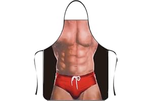 MUNSKT 1 x fartuch kuchenny, muskularny seksowny fartuch męski, humor męski fartuch kuchenny - regulowany wodoodporny, humorystyczny prezent na grilla