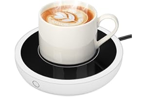 7CDXD Scalda Tazza, Scalda Bevande con Piastra Elettrica Fino a 80℃, Scalda Caffè Portatile Per Uso Domestico, Scaldalatte con 3 Impostazioni di Temperatura per Riscaldare Caffè, Tè, Latte, Cacao