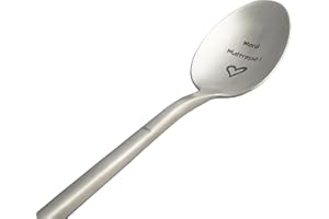 ZINELLO DESIGN Cuillère avec Message « Merci Maitresse », Idee Cadeau Original et Personnalisé pour la fin d’année, noël. Cuillère avec son Coffret pour Offrir à la maitresse d’école, enseignante, professeur, atsem