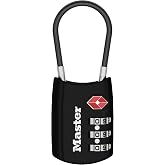 Master Lock 4688D kabul g&ouml;rm&uuml;ş set, kendi sayı kombinasyonunuz, TSA onaylı bagaj kilidi, 1 adet, siyah