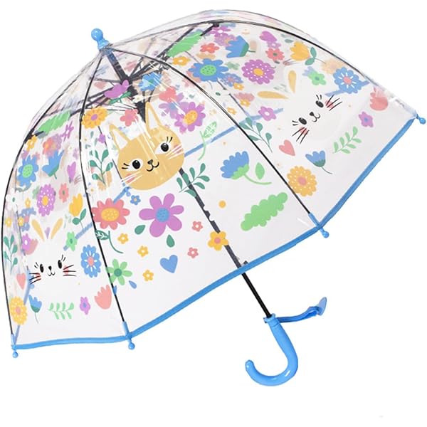 Kimood Parapluie Enfant Robuste - Parapluie Pluie Pour Enfants Avec Cadre Métal Et Toile Polyester, Design Arrondi Sécurisé