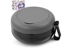 FANGEHONG Prothesenkoffer, Prothesen Behälter, Prothesen Bade Box, Tragbar Zahnprothese Etui, Falsche Zähne Aufbewahrungsbox mit Spülkorb, Zahnspangendose mit Spiegel, Dentures Case (Grau)