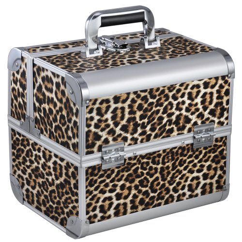 Beyondfashion Black Beauty Box Beauty Jewellery Storage Bag Nail Saloon Case (Leopard)