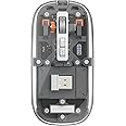 WIWU Crystal Transparent Magnetic Wireless Mouse - Black | Dual Mode Bluetooth & 2.4GHz Connectivity | Silent Click, Magnetic Body, Long Battery Life | Compatible with Laptop, PC, Mac, iPad & Tablet