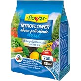 Flower - Nitroflower Abono Polivalente Granulado Azul 750 g | NPK 10-10-20 con Mg, S y Micronutrientes | Cobertura de 25 m&sup2; |
