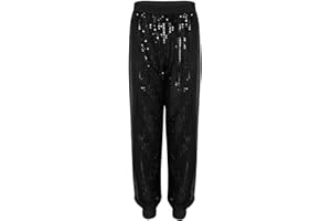 dPois Femme Pantalon Paillettes Costume de Danse Hip Hop Jazz Collants Parti Pants Clubwear Sequins Pantalon de Sport Yoga Fitness Jogging S-3XL - Taille Petit