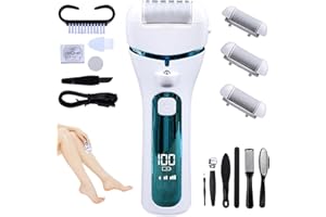 HBSFBH Elektrischer Hornhautentferner, Elektrische Fußpflege, Pediküre Set Fußpflege Elektrisch, Hornhautentferner Elektrisch mit Ersatzrollen, für Rissige Fersen, Abgestorbener, Hornhaut entfernen