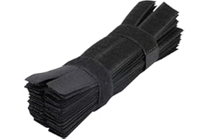 BONHHC Cable Tie Reutilizable Adjunto Cable Organizador Adjunto Cable Tie Straps para PC portátil TV (100pcs - Black)