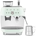 Smeg EGF03PGUK Espresso Coffee Machine with Grinder, 20 Bar Pump, 2.4L, 1650W, Pastel Green