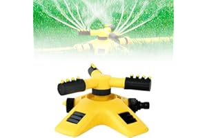 MZZSVEUY Garden Sprinklers for Lawns, Automatic Lawn Sprinkler with 3 Adjustable Arms, Water Sprinkler for Garden, 360° Rotating Water Sprinkler Attachment for Watering Your Grass Plants Flowers Veggies