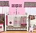 Bacati Crib Skirt, Damask Chocolate