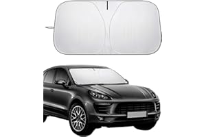 NebulaGlam Pare-Brise Avant, Couverture Pare Soleil Avant, Tissu Double Couche Bloquant la lumière avec Sac de Rangement, Pare-Soleil Pliable, Anti UV Isolation la Chaleur (XL)