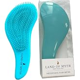 LAND OF MYTH - LOM1011 Curved Detangler, Yetişkin & &Ccedil;ocuklar İ&ccedil;in Kavisli Dolaşık Sa&ccedil; A&ccedil;ma ve D&uuml;ğ&uuml;m &Ccedil;&ouml;z&uuml;c&uuml; Tarak & Fır&ccedil;a, Isl