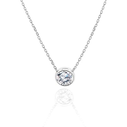 Collana Girocollo In Argento Con Zirconi Cubici – Ciondolo A Punto Luce, Catena Regolabile 40+5 Cm, Gioiello Donna