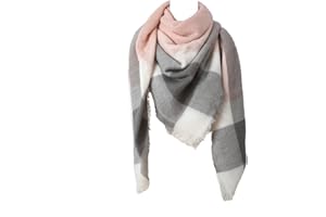 MAKFORT Femme Écharpe Grand Plaid en Laine Acrylique Foulard Long Chaude Vogue en Automne/Hiver Cape Souple Confortable
