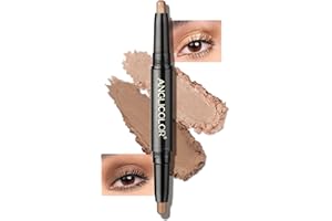 Anglicolor Fard A Paupiere Stick Double Face,Fard A Paupiere Creme Longue Durée, Facile À Utiliser,Les Yeux Étincelant,Lmperméable,Altamente Pigmentato,Garantie Sans Souci (02 Golden Pink/Taupe)