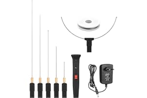 Lechnical Kit de cortador de espuma eléctrico de mano de 24 W con 5 puntas rectas y 1 punta de arco Pluma de corte de espuma portátil de temperatura constante Cortador de alambre caliente Herramienta