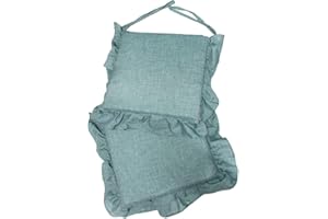 Russo Tessuti 6 Cuscini Sedie Cucina Coprisedia Imbottiti Tinta Unica ALLEGRIA Laccetti Volant-61 Verde Salvia