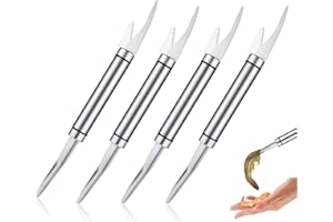 Yeesabella 4 PCS 5 in 1 Multifunctional Shrimp Line Fish Maw Knife, Multifunctional Shrimp Line Fish Peeler and Deveiner Tool, Fish Belly Knife Stainless Steel for Seafood Quick Processing