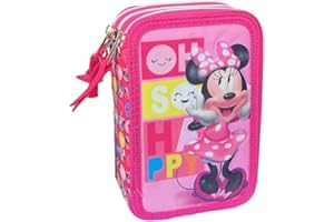 M.C. srl Astuccio Scuola 3D Minnie Mouse Disney MULTISCOMPARTO 3 Zip PORTACOLORI PENNARELLI Giotto - MIN0718