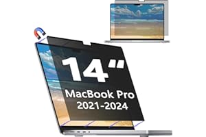 ‎PHIMOOS Phimoos Magnetischer Blickschutzfilter für MacBook Pro 14 Zoll (2021-2024, M1/M2/M3/M4 Pro/Max), Einfache Anbringung, Abnehmbarer, Anti-Blaulicht, Blendschutz, Anti-Spy Blickschutzfolie Sichtschutz