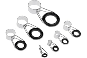D DOLITY 7 Pcs Bagues de Guidage avec Cadre en Inox Anneau en Céramique pour Cannes a Pêche - Robuste et Durable
