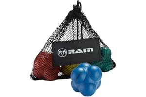 Ram Cricket Reaction Ball Set - Perfect Agility Training Equipment for Improved Hand-Eye Coordination, Reflexes & Reactions – 10 cm Durable Rubber set of 4 Balls.