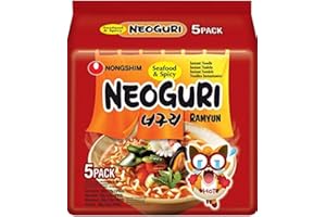SPICEHUB NONGSHIM Frutti di mare e Neoguri piccanti (confezione da 10) Instant Korean Style tradizionale Speziy Noodle Soup Family Pack - Eccellente per Snacking, Mescolare, Zuppe