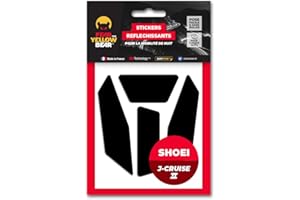 FEAR THE YELLOW BEAR YELLOW BEAR Fear The Yellow Bear© Easy Replica Shoei J Cruise 2™, Kit 4 Stickers réfléchissants REPOSITIONNABLES, pour Casque Moto, 3M™ Technology (Noir, SHOEI J Cruise 2)