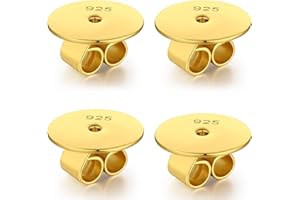 jiamiaoi Levantadores de Pendientes plata de ley 925 Cierres de pendientes plata Elevadores de Pendientes Seguridad hipoalergénicos para arete de tuerca