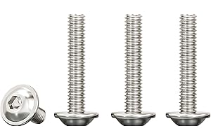 Drenky Tornillos de Cabeza Alomada con Brida,M5x30mm Tornillos Hexagonal Acero Inoxidable A2 V2A Tornillo a Máquina pour Les Connexions Mécaniques,20 Piezas