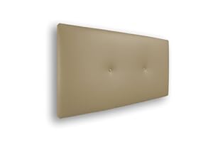 Silcar Home - Cabecero de Cama Tapizado en Polipiel con Hilera de Botones, Modelo Silvi (Beige, 105 cm) - Cabecero Acolchado - Cabezal Tapizado - Cabecero Original