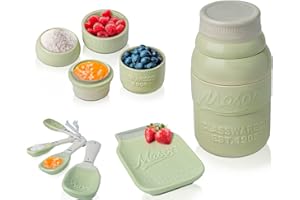 Comfify Set da Cucina Vintage Set da Cucina in Ceramica Multi Pezzi con 4 Tazze di misurazione, 4 cucchiai dosatori e Cucchiaio - Elegante Stile Vintage, in Ceramica Verde con Rilievo