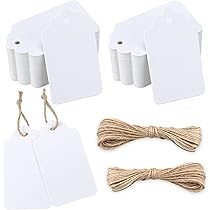 200PCS Étiquette Papier Kraft Étiquettes Cadeaux 95x45cm Avec