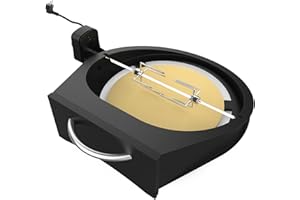 ‎ONLY FIRE Onlyfire PizzaRing Kit mit Drehspieß, Komplettpaket Pizzaofen Umbausatz, incl. Pizzastein und Rotisserie Grillspieß Kompatibel für Big Green Egg Large Kamadogrill Keramikgrill