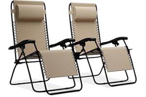 LifeGoods Liegestuhl Klappbar - Liegestuhl Garten - Gartenstühle Hochlehner - Gartenstuhl mit Liegefunktion - Sonnenliege, Gartenliege Wetterfest, Relaxliege Garten, Liege, Liegen, Bis 150 kg, 2er set