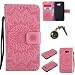 Produktbild für Smartphone Samsung Galaxy A5 2017 Hülle, Leder Tasche für Samsung Galaxy A5 2017 Flip Cover Handyhülle Bookstyle mit Magnet Kartenfächer Standfunktion (+ Staubstecker) (4)
