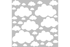 PREMYO 30 Nubes Pegatinas Pared Infantil - Vinilos Decorativos Habitación Bebé Niños - Fácil de Poner Blanco