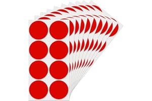 YIKIADA 50 mm Pegatinas Circular Rojas - Gomets Colores Surtidos Puntos de Marcado Autoadhesivos - 80 unidades