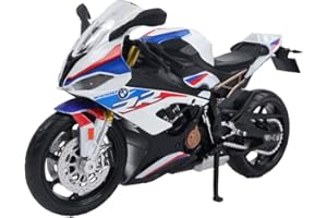 TURBO CHALLENGE - Motocykl BMW S1000RR - Odlew - 029921-1/12 - Pojazd z Wolnymi Kołami - Biały - Metal - Zabawka dla Dzieci - Prezent - Miniatura - Od 3 lat