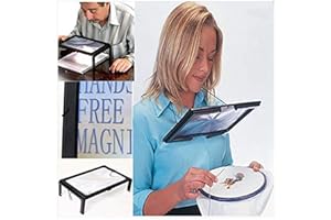 Honfitat Led A4 Page Grandes Mains Libres Loupe 3 X Loupe Lecture & Cordon