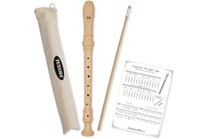 Tuyama® TFS-06B - Flauta Soprano (digitación barroco) - con tabla de agarre y ejemplos de notas