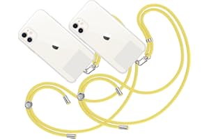 MARARDI Pack 2 Cordón Correa para Móvil Colgante Cinta con Parche - Cadena Teléfono Universal Colgador para Cuello - Cuerda Funda Colgar Lanyard con Enganche Accesorios Llavero