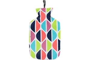 fashy 67372 01 - Bolsa de agua caliente (2 L, con funda y cierre de velcro), multicolor