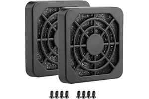 S SIENOC - Tapa de ranura PCI con tornillo y tapa de ventilador (2 cajas de filtración de 40 x 40 mm, negro)