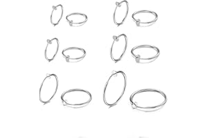 ‎RECCISOKZ Leeq Fake Ohrringe 6 Paar, mehrere Größen, fake Piercing für Ohren, Nase, Lippen, Clips, Creolen