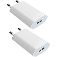 2er Pack USB Netzteil - Ladegerät - Steckdosenadapter - Stecker 5V-1A Universal – Kompatibel mit Handy,Kamera,Tablets, MP3 us